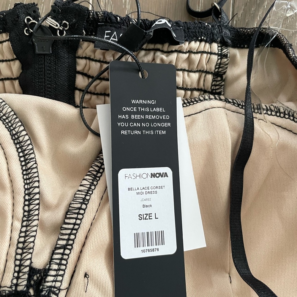 NWT Fashion Nova Bella Lace Corset Midi Dress - Picture 4 of 5